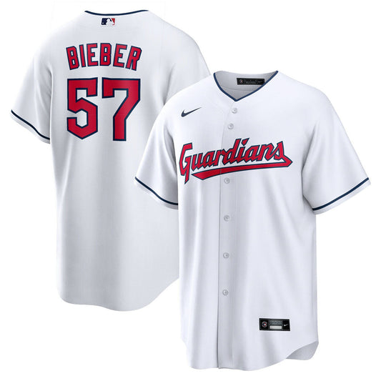 Men's Cleveland Guardians Shane Bieber Player Jersey - White