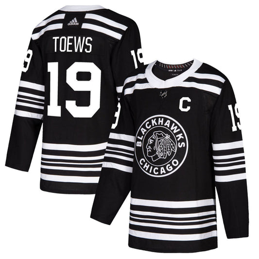 Men's Chicago Blackhawks Jonathan Toews adidas Black Alternate 2019/20 Authentic Player Jersey