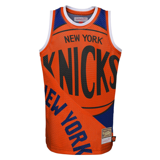 Boys' Grade School  Mitchell & Ness Knicks Hardwood Classics Big Face 5.0 Jersey - Orange