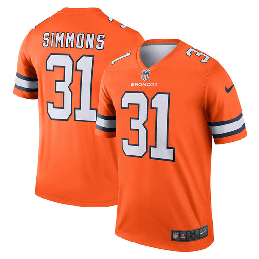 Men's Denver Broncos Justin Simmons Alternate Legend Jersey Orange