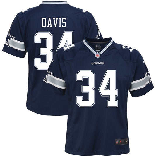 Malik Davis Dallas Cowboys Nike Youth Game Jersey - Navy