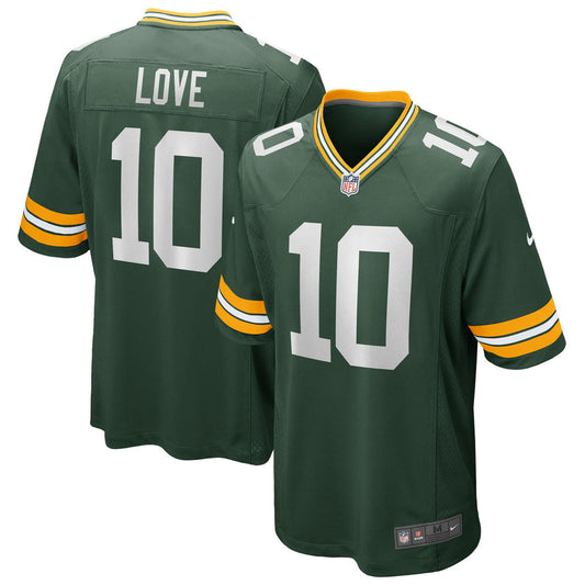 Men's Green Bay Packers Jordan Love Green Player Game Jersey