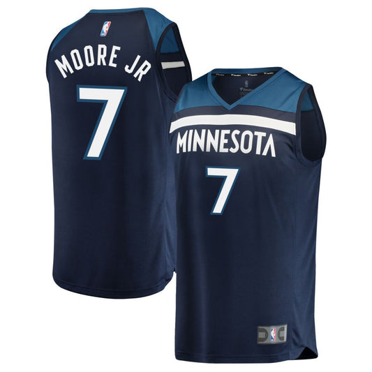 Wendell Moore Jr Minnesota Timberwolves Fanatics Branded Fast Break Replica Jersey Navy - Icon Edition