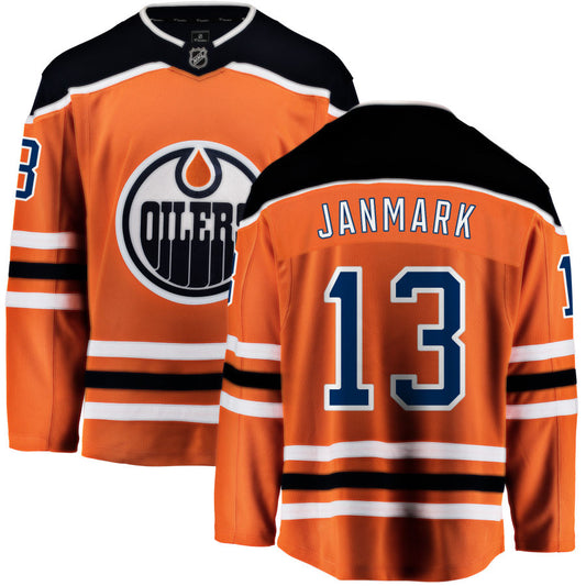 Mattias Janmark Edmonton Oilers Fanatics Branded Home Breakaway Jersey - Orange