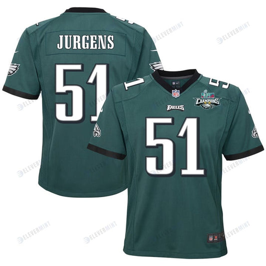 Cam Jurgens 51 Philadelphia Eagles Super Bowl LVII Champions 2 Stars 2 Stars Youth Game Jersey - Black