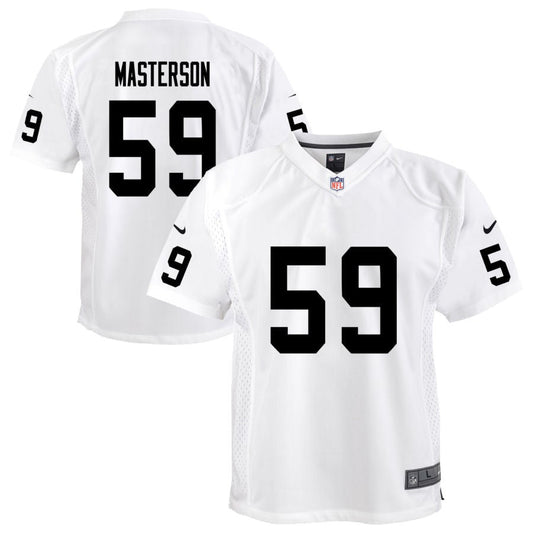 Luke Masterson Las Vegas Raiders Nike Youth Team Game Jersey - White