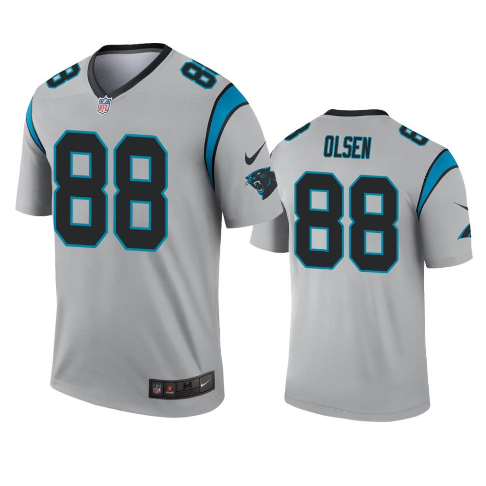 Men's Carolina Panthers Greg Olsen Inverted Legend Jersey - Silver