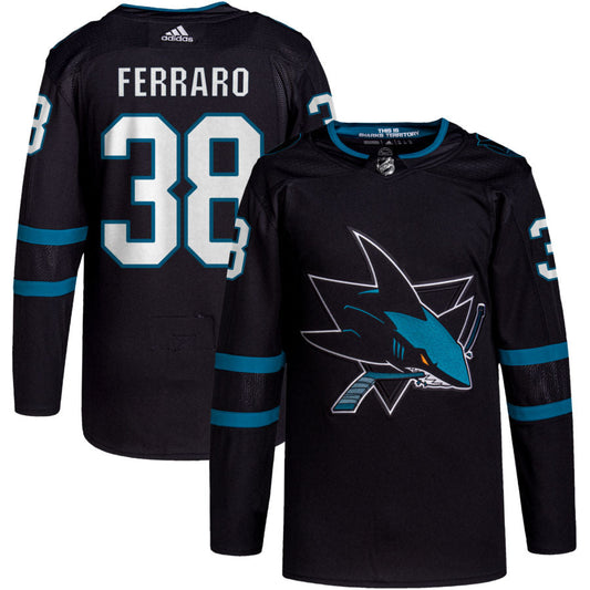 Mario Ferraro San Jose Sharks adidas Alternate Primegreen Authentic Pro Jersey - Black