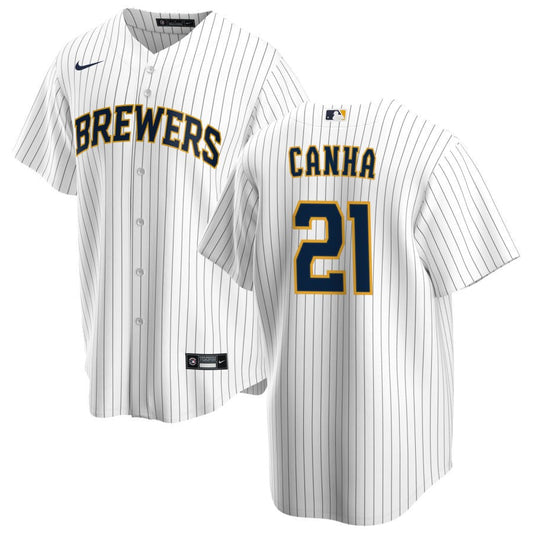 Mark Canha Milwaukee Brewers Nike Alternate Replica Jersey - White