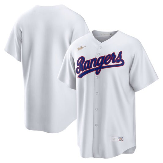 Men's  Nike Rangers Home Cooperstown Team Jersey - White