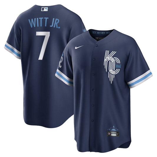 Men's Kansas City Royals Bobby Witt Jr. City Connect Replica Jersey - Navy