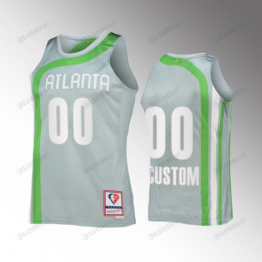 Atlanta Hawks Custom 00 Hardwood Classics Sliver NBA 75th Jersey