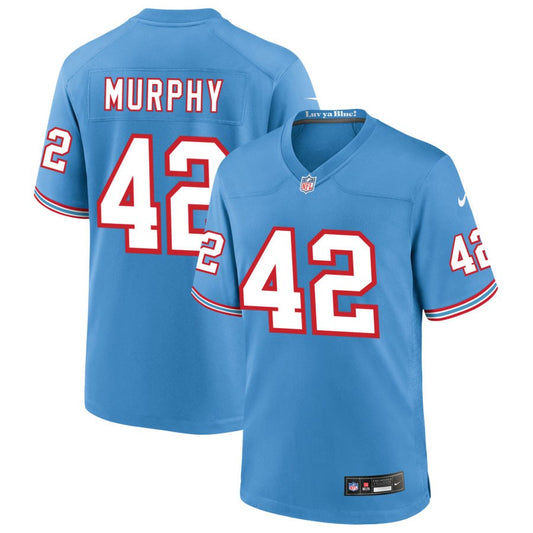 Caleb Murphy Tennessee Titans Nike Oilers Throwback Game Jersey - Light Blue