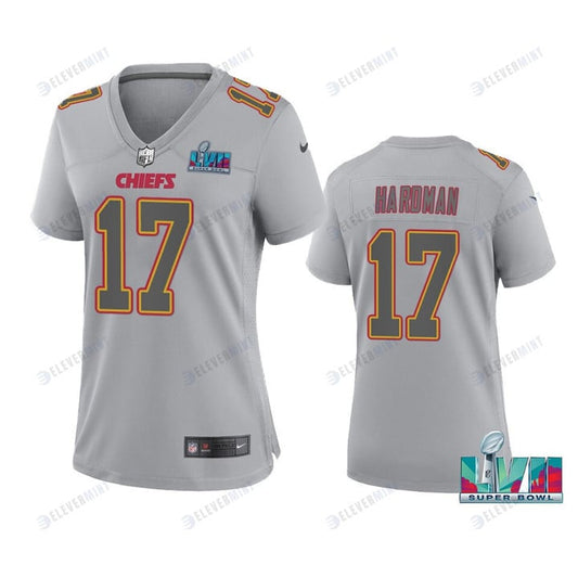 Mecole Hardman 17 Kansas City Chiefs Super Bowl LVII Atmosphere Jersey - Women Gray