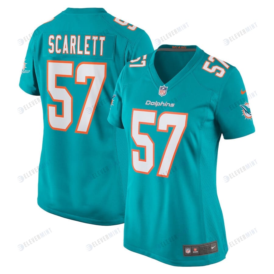 Brennan Scarlett 57 Miami Dolphins Women Game Jersey - Aqua