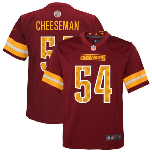 Camaron Cheeseman Washington Commanders Nike Youth Game Player Jersey - Burgundy