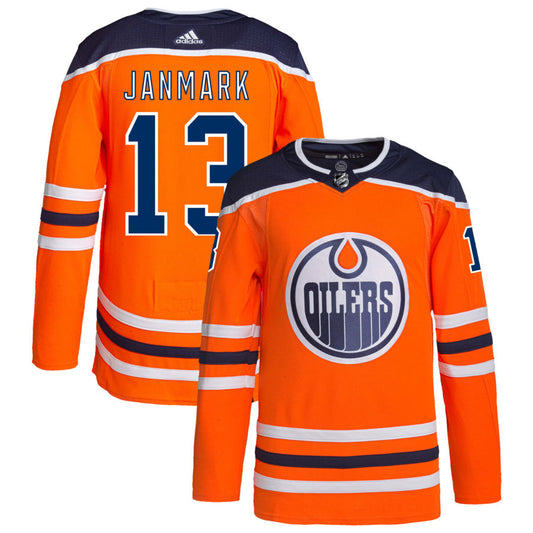 Mattias Janmark Edmonton Oilers adidas Home Authentic Pro Jersey - Orange