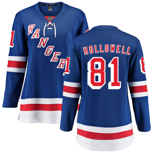 Mac Hollowell New York Rangers Fanatics Branded Women's Home Breakaway Jersey - Blue