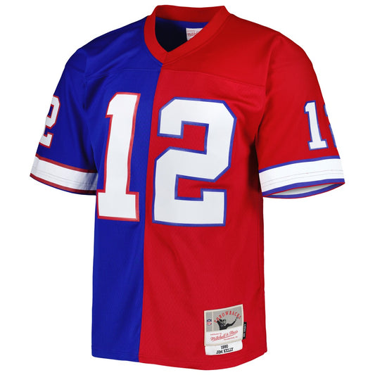 Men's Jim Kelly Mitchell & Ness Bills 1990 Split Legacy Replica Jersey - Blue