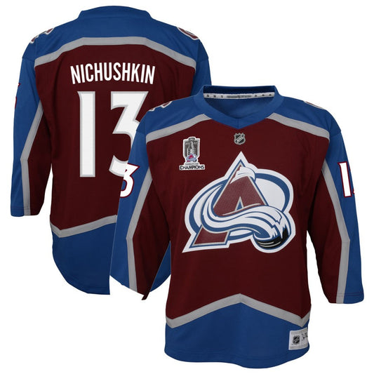 Valeri Nichushkin Colorado Avalanche Youth Home 2022 Stanley Cup Champions Premier Jersey - Burgundy