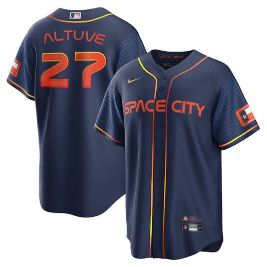 Men's Houston Astros Jose Altuve Space City Connect Replica Jersey - Navy