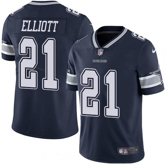 Men's Dallas Cowboys Ezekiel Elliott Navy Limited Player Jersey Blue