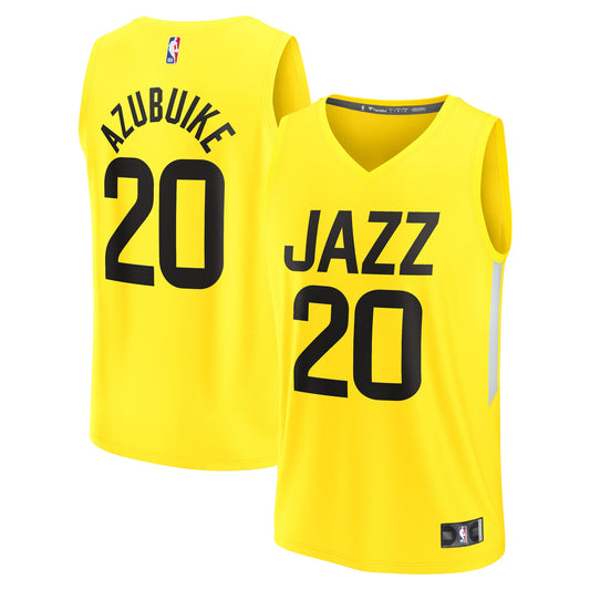 Udoka Azubuike Utah Jazz Fanatics Branded Youth Fast Break Player Jersey - Icon Edition - Yellow