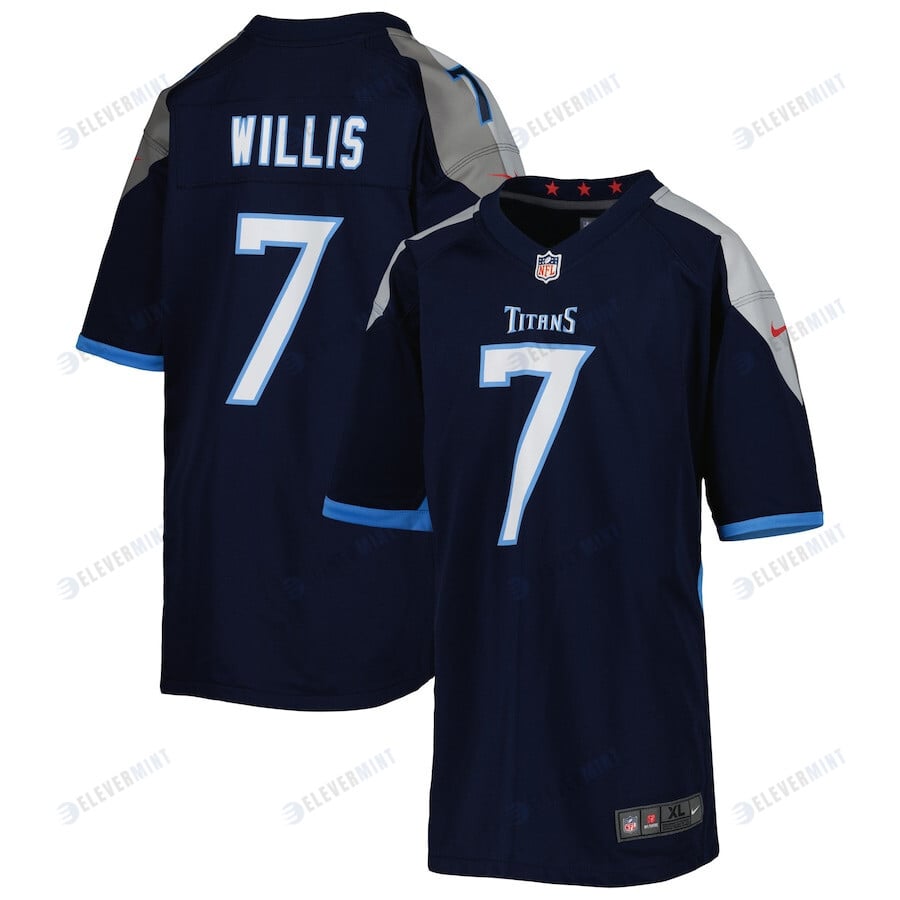 Malik Willis 7 Tennessee Titans YOUTH Game Jersey - Navy