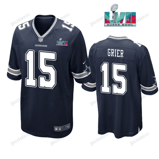 Will Grier 15 Dallas Cowboys Super Bowl LVII Super Bowl LVII Navy Men Game Jersey