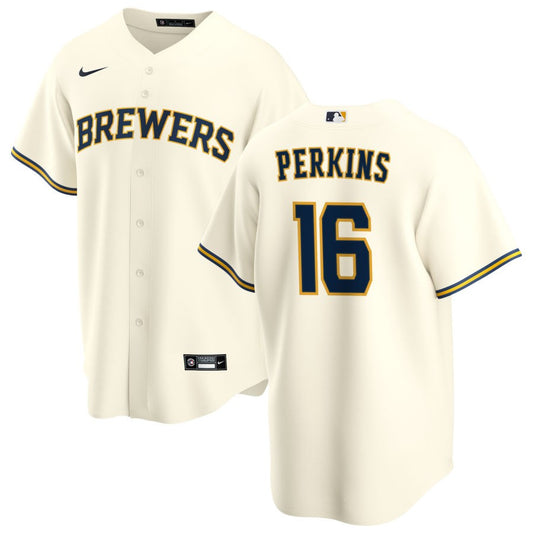 Blake Perkins Milwaukee Brewers Nike Home Replica Jersey - Cream