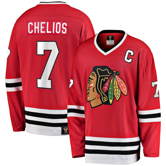 Men's Chris Chelios Fanatics Blackhawks Premier Breakaway Retired Jersey - Red