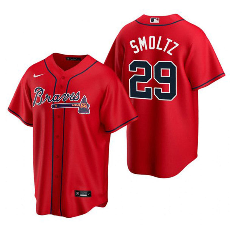 Men's Atlanta Braves John Smoltz Replica Alternate Jersey - Red