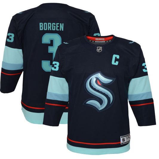 Will Borgen Seattle Kraken Youth Home Premier Jersey - Navy