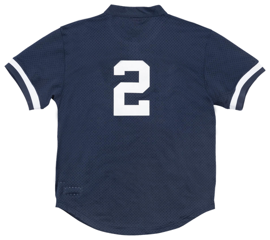 Men's Jeter Derek Mitchell & Ness Yankees BP Pullover Jersey - Navy