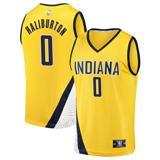 Tyrese Haliburton  Indiana Pacers Fanatics Branded Fast Break Jersey - Yellow - Statement Edition